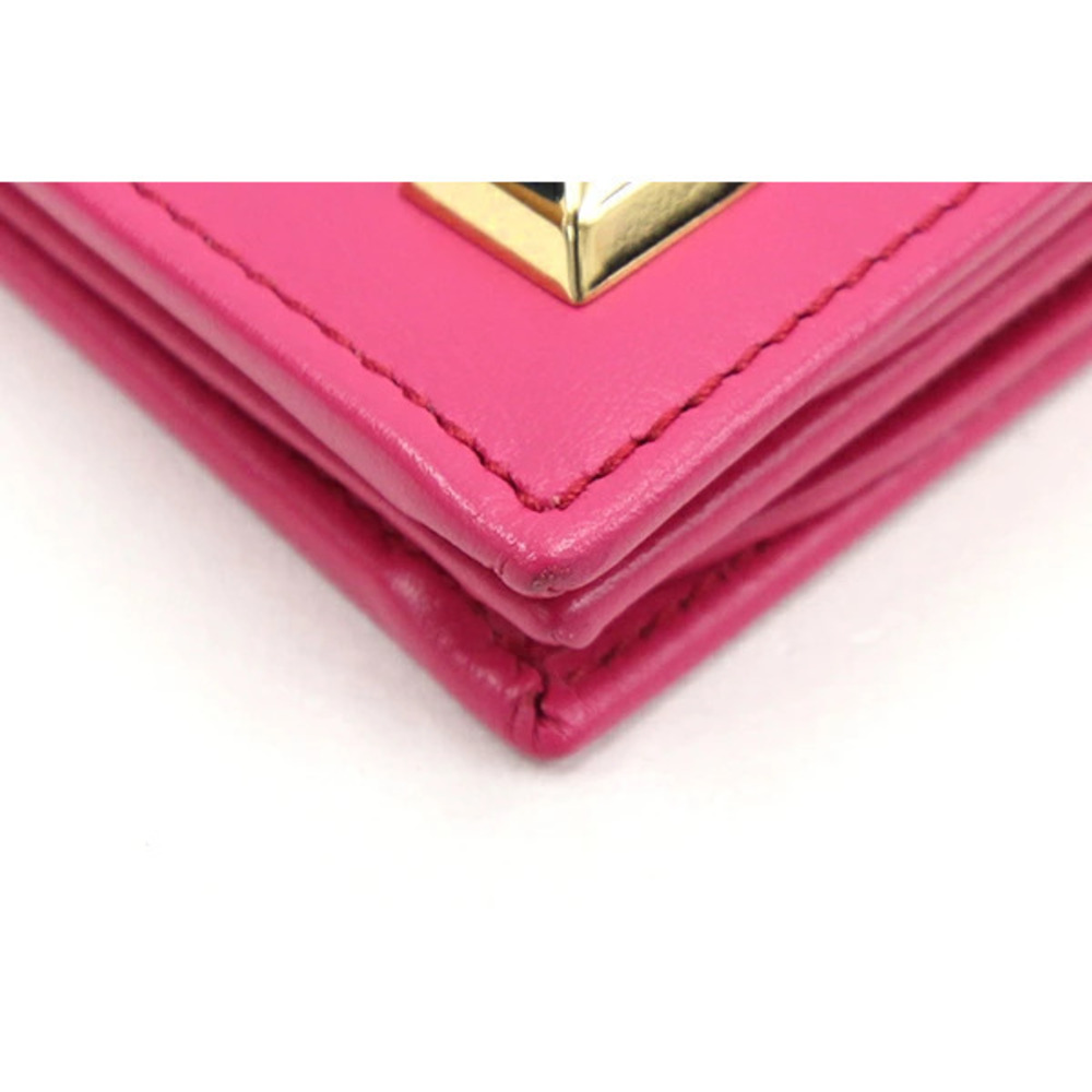 Salvatore Ferragamo Bi fold Wallet Pink Leather Compact Salvatore - Picture 5 of 9